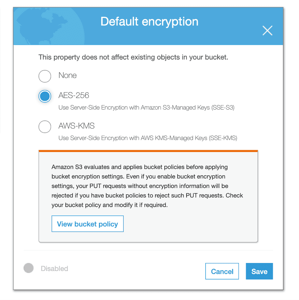 S3 default encryption