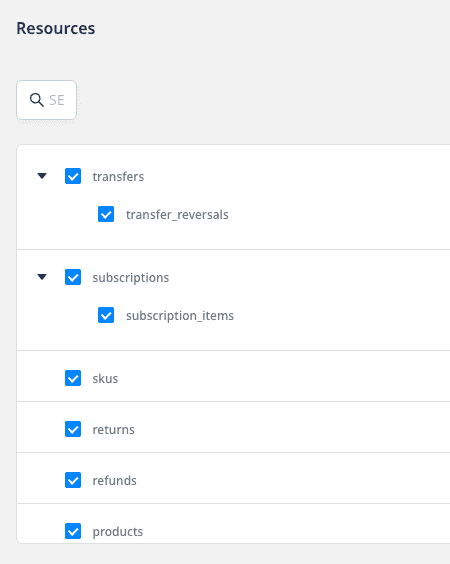 Selecting the data to import